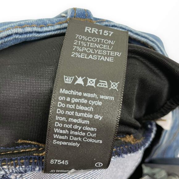 SIMPLY BE DENIM Blue Distressed Shape Sculpt Skinny Jeans - Picture 7 of 14